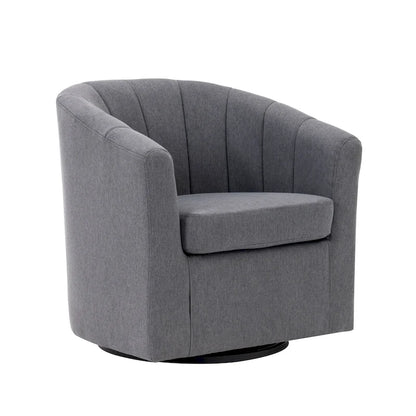 Porthos Home Matilde Swivel Fabric Barrel Accent Chair with Removable Seat Cushion