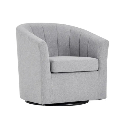 Porthos Home Matilde Swivel Fabric Barrel Accent Chair with Removable Seat Cushion