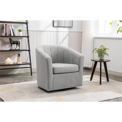 Porthos Home Matilde Swivel Fabric Barrel Accent Chair with Removable Seat Cushion