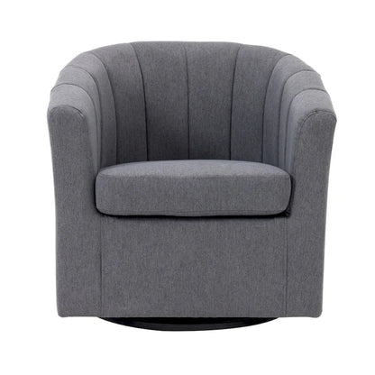 Porthos Home Matilde Swivel Fabric Barrel Accent Chair with Removable Seat Cushion