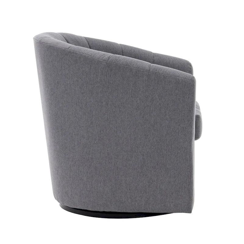 Porthos Home Matilde Swivel Fabric Barrel Accent Chair with Removable Seat Cushion