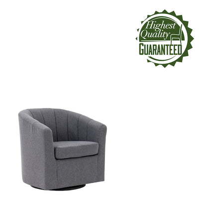 Porthos Home Matilde Swivel Fabric Barrel Accent Chair with Removable Seat Cushion