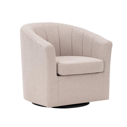 Porthos Home Matilde Swivel Fabric Barrel Accent Chair with Removable Seat Cushion
