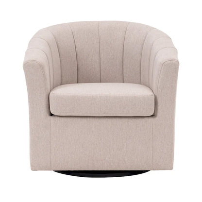 Porthos Home Matilde Swivel Fabric Barrel Accent Chair with Removable Seat Cushion