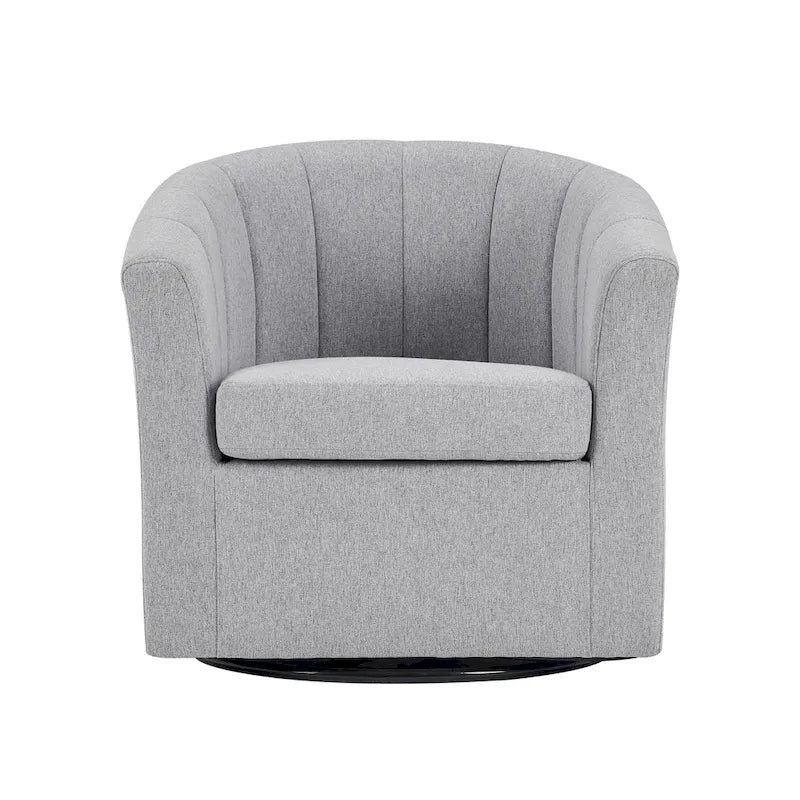 Porthos Home Matilde Swivel Fabric Barrel Accent Chair with Removable Seat Cushion