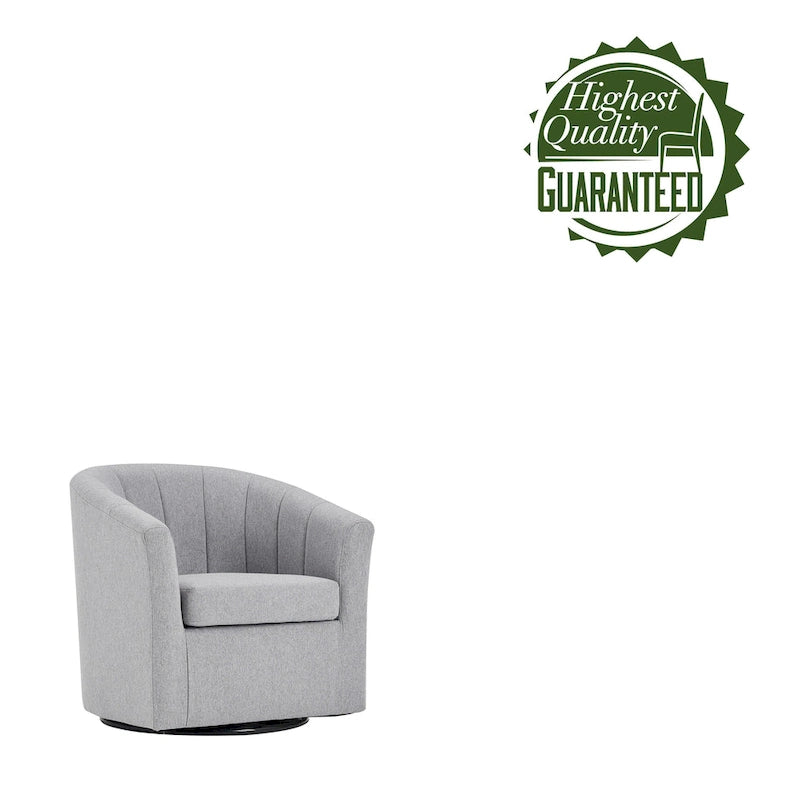 Porthos Home Matilde Swivel Fabric Barrel Accent Chair with Removable Seat Cushion