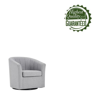 Porthos Home Matilde Swivel Fabric Barrel Accent Chair with Removable Seat Cushion