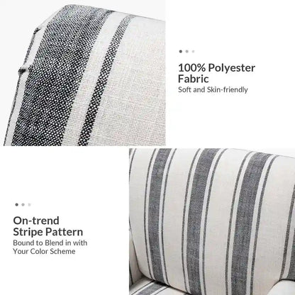 Seip Classic and Contemporary Striped Arm Chair with Spindle Legs by HULALA HOME