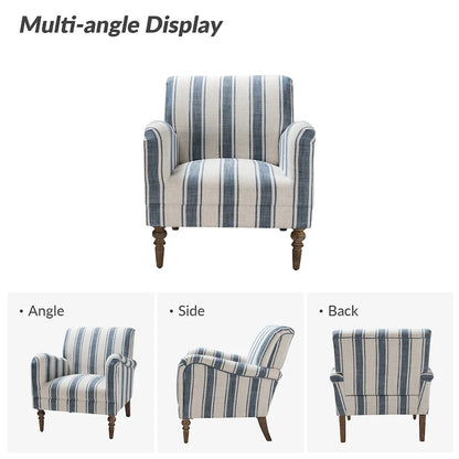 Seip Classic and Contemporary Striped Arm Chair with Spindle Legs by HULALA HOME