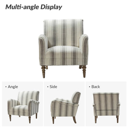 Seip Classic and Contemporary Striped Arm Chair with Spindle Legs by HULALA HOME