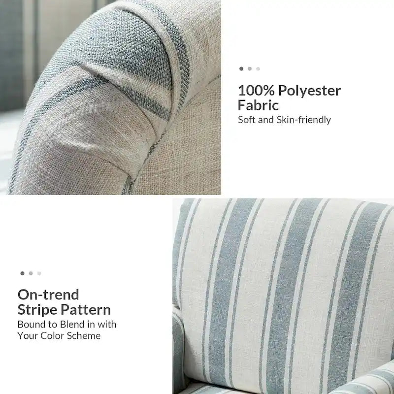 Seip Classic and Contemporary Striped Arm Chair with Spindle Legs by HULALA HOME