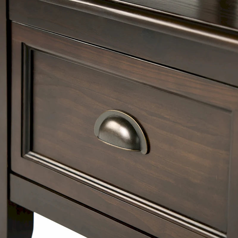 WYNDENHALL Portland SOLID WOOD 42 inch Wide Transitional Entryway Storage Bench with Drawers - 42 Inches wide