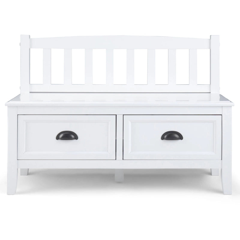 WYNDENHALL Portland SOLID WOOD 42 inch Wide Transitional Entryway Storage Bench with Drawers - 42 Inches wide