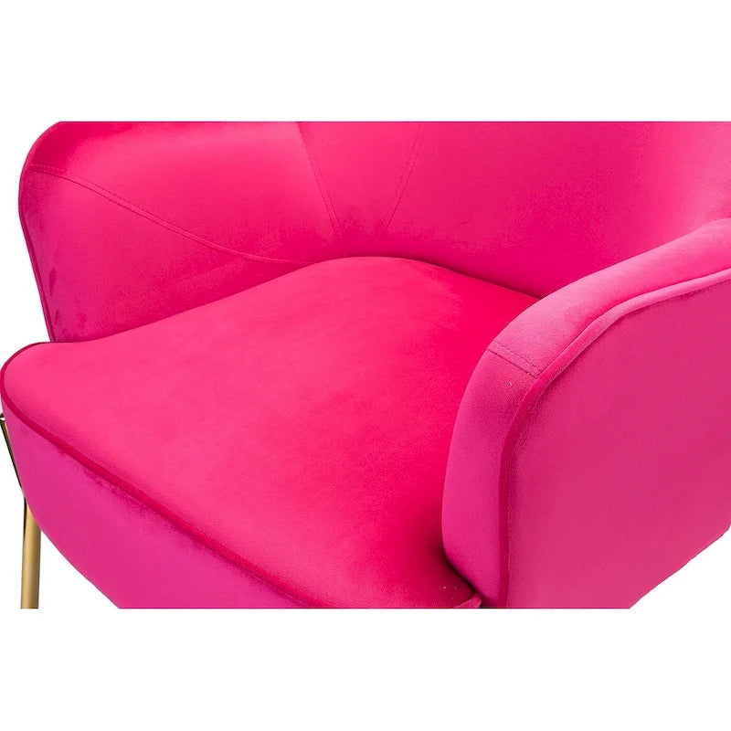 Marina Modern Velvet Accent Chair with Golden Legs Set of 2 by HULALA HOME