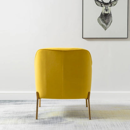 Marina Modern Velvet Accent Chair with Golden Legs Set of 2 by HULALA HOME
