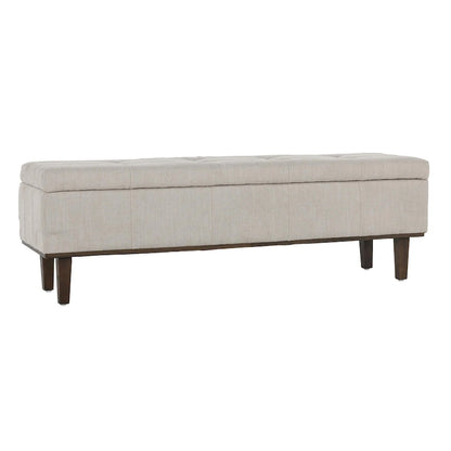 Louise Tufted Storage Bench, Light Beige 54 By Kosas Home