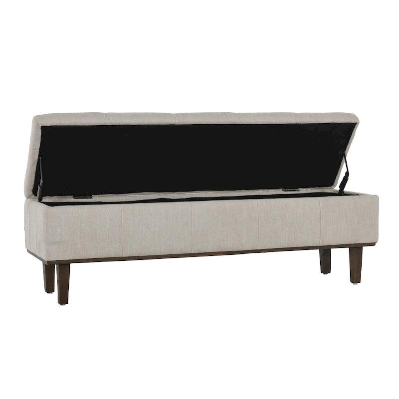 Louise Tufted Storage Bench, Light Beige 54 By Kosas Home