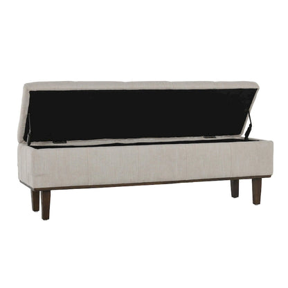 Louise Tufted Storage Bench, Light Beige 54 By Kosas Home