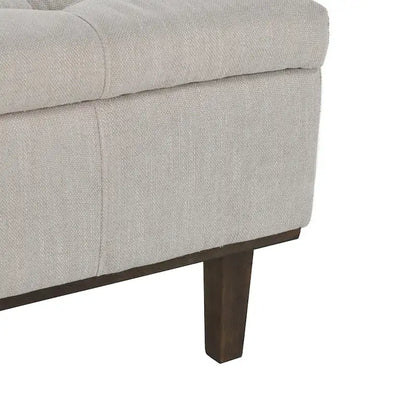 Louise Tufted Storage Bench, Light Beige 54 By Kosas Home
