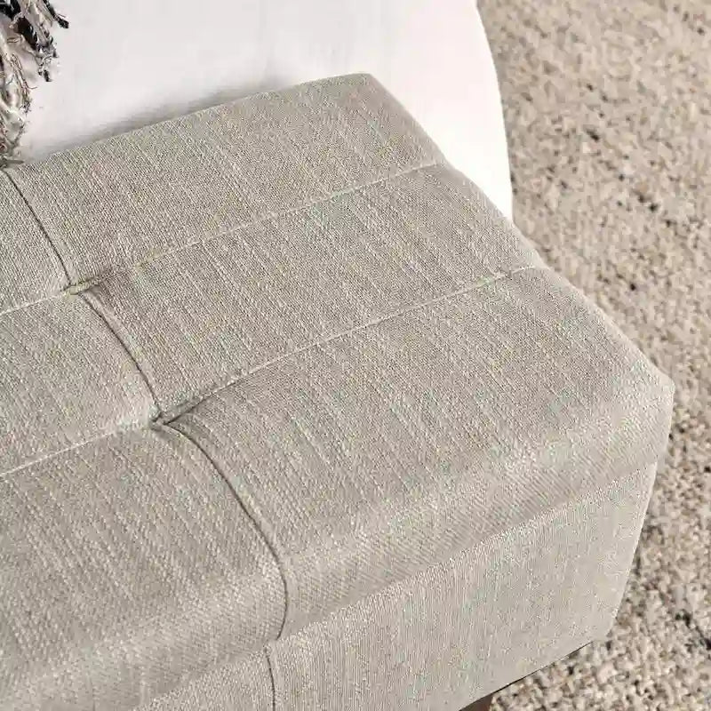 Louise Tufted Storage Bench, Light Beige 54 By Kosas Home