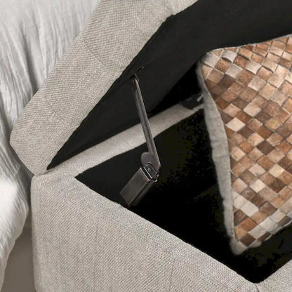 Louise Tufted Storage Bench, Light Beige 54 By Kosas Home