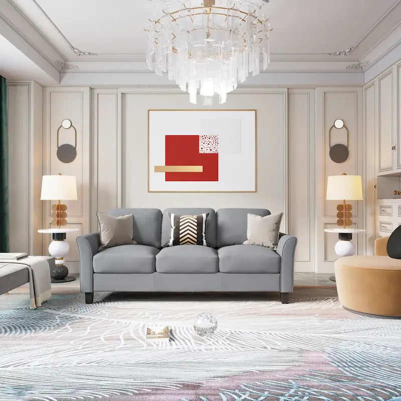 3-Seat Linen Fabric Sofa