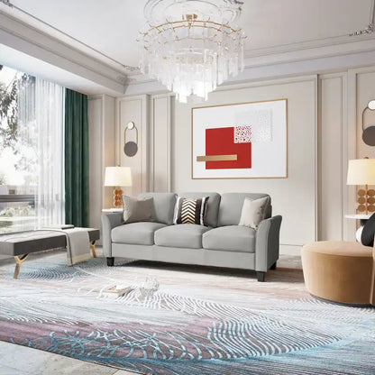 3-Seat Linen Fabric Sofa