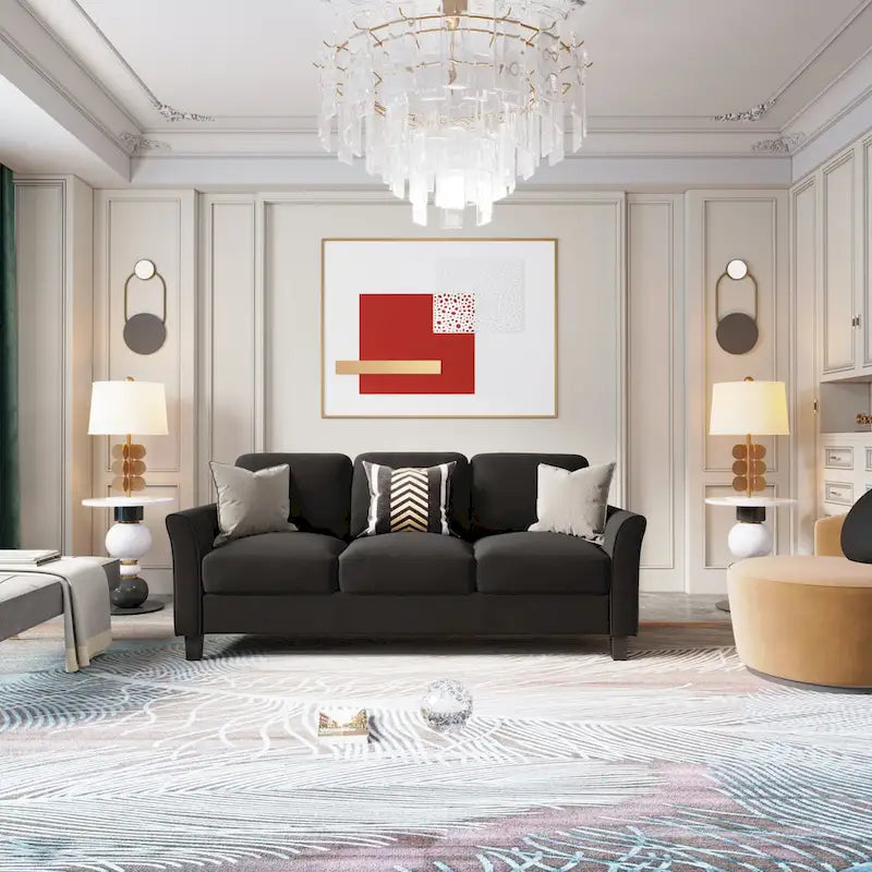 3-Seat Linen Fabric Sofa