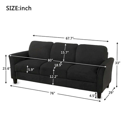 3-Seat Linen Fabric Sofa
