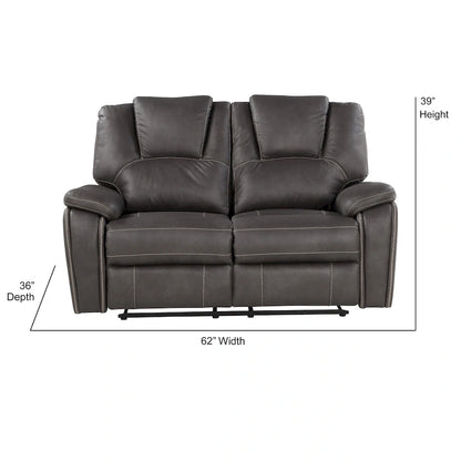 Steve Silver Kameryn Faux Leather Manual Reclining Loveseat