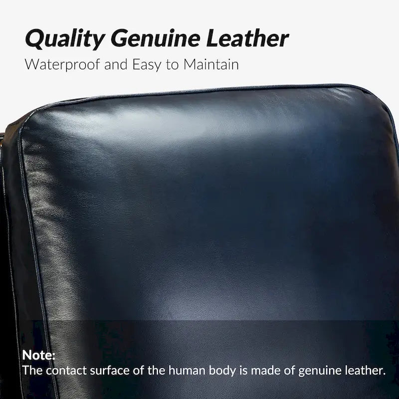 Cigar Mid-century Modern Genuine Leather Recliner with Nailhead Trim Set of 2 by HULALA HOME