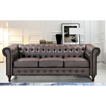 Brooks Classic Chesterfield 3-Piece Living Room Set-Chair Loveseat & Sofa