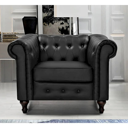 Brooks Classic Chesterfield 3-Piece Living Room Set-Chair Loveseat & Sofa