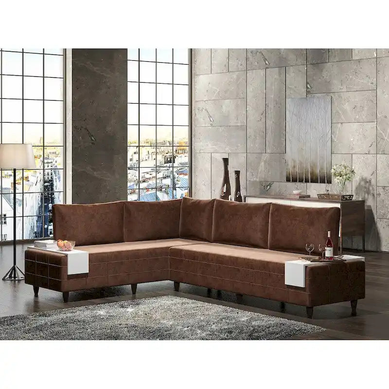 Sagopa Modern Metal Frame with Foam Seat Sectional Sofa