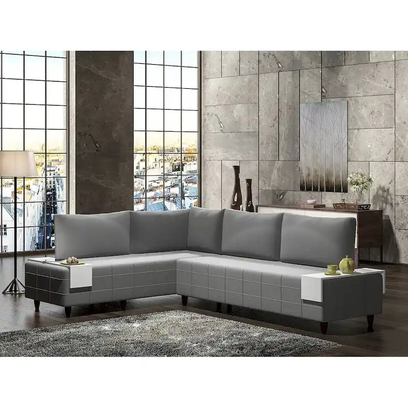 Sagopa Modern Metal Frame with Foam Seat Sectional Sofa