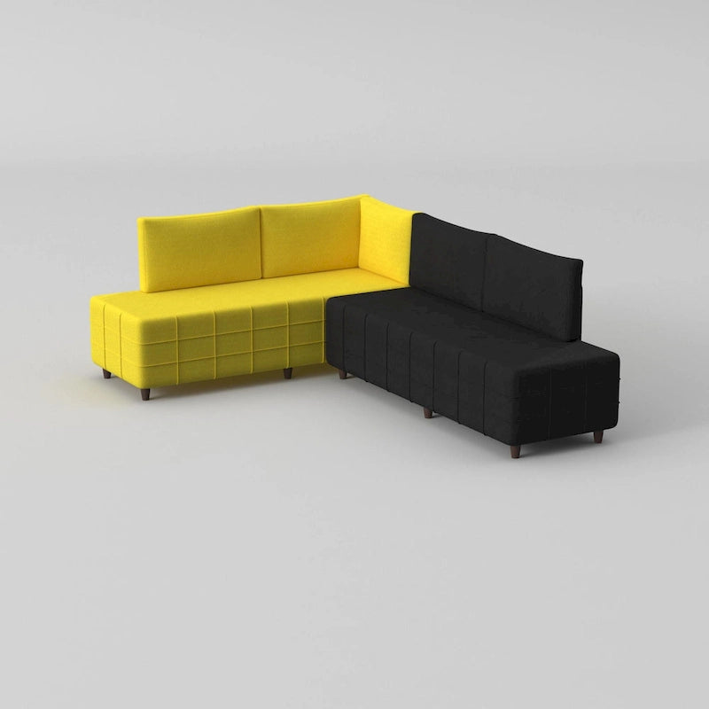 Sagopa Modern Metal Frame with Foam Seat Sectional Sofa