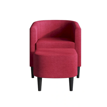 CraftPorch Contemporary Linen Upholstered Accent Chair with Ottoman