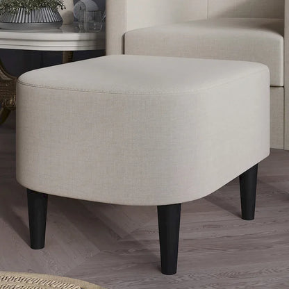 CraftPorch Contemporary Linen Upholstered Accent Chair with Ottoman