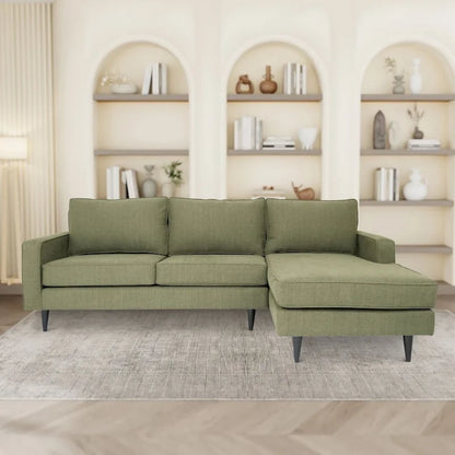 Coast to Coast Sofas Contemporary L Shaped Sectional Sofa Polyester Fabric Solid Wood Frame Upholstered