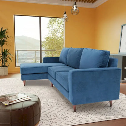 Coast to Coast Sofas Contemporary L Shaped Sectional Sofa Polyester Fabric Solid Wood Frame Upholstered