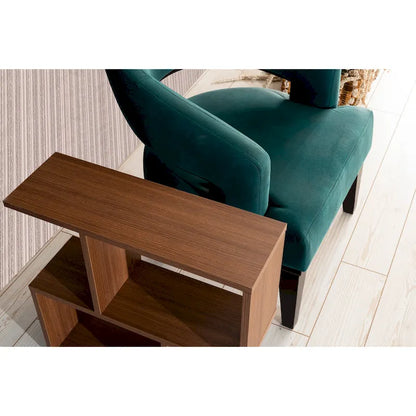 Lon Rectangle 4 Shelves End Table, 23 inch Skinny End Table for Living Rooms