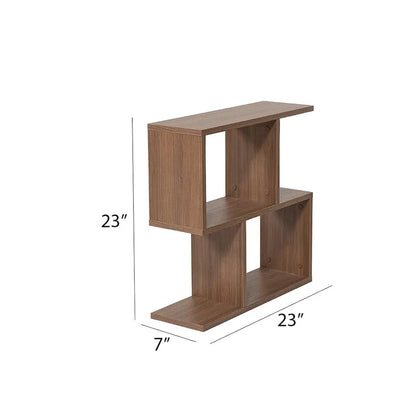 Lon Rectangle 4 Shelves End Table, 23 inch Skinny End Table for Living Rooms