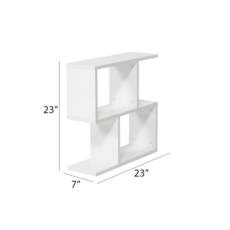 Lon Rectangle 4 Shelves End Table, 23 inch Skinny End Table for Living Rooms