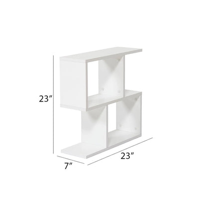 Lon Rectangle 4 Shelves End Table, 23 inch Skinny End Table for Living Rooms