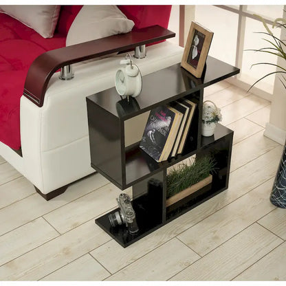 Lon Rectangle 4 Shelves End Table, 23 inch Skinny End Table for Living Rooms