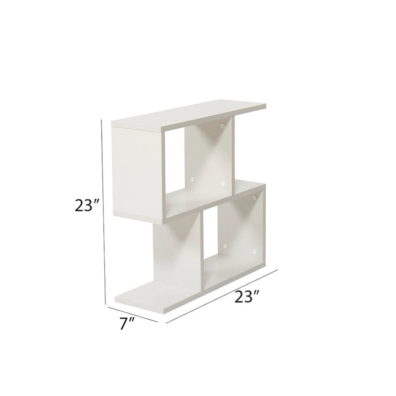 Lon Rectangle 4 Shelves End Table, 23 inch Skinny End Table for Living Rooms