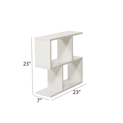 Lon Rectangle 4 Shelves End Table, 23 inch Skinny End Table for Living Rooms