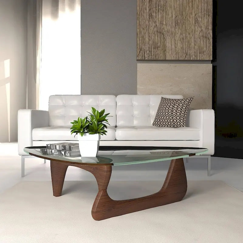 LeisureMod Imperial Triangle Coffee Table- Tempered Glass Only