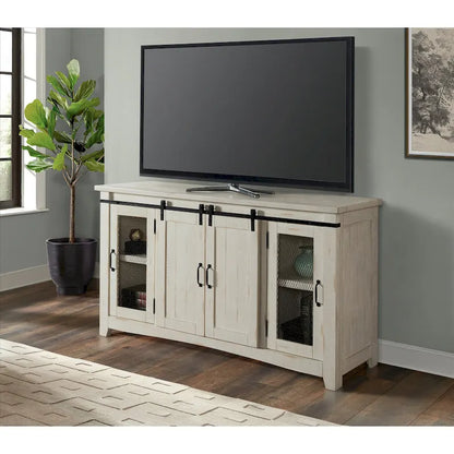 Brookhaven 65-inch Solid Wood Barn Door TV Stand Console - 35 inches high x 65 inches wide x 19 inches deep