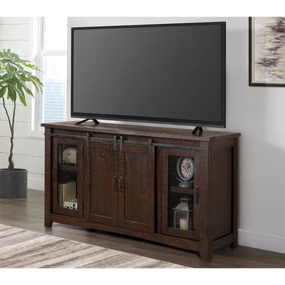 Brookhaven 65-inch Solid Wood Barn Door TV Stand Console - 35 inches high x 65 inches wide x 19 inches deep